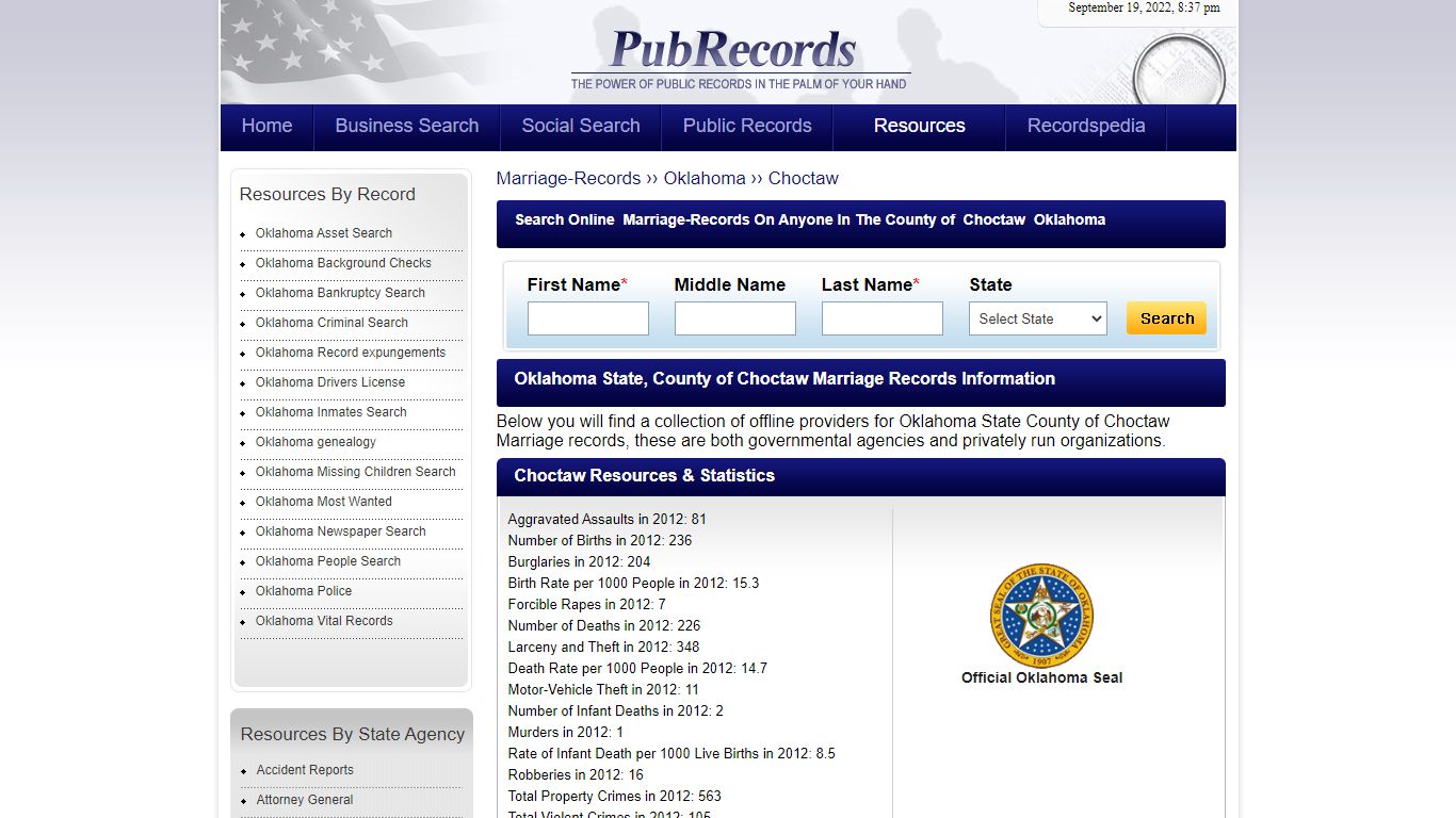 Choctaw County, Oklahoma Marriage Records